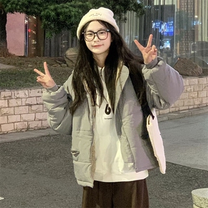 CC052-P85 连帽棉衣外套锁暖收拢袖口2025新款棉服短款工装连帽图片