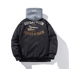 现货三色带帽可拆卸秋冬飞行服棉服情侣装夹克，男装棉衣，电商A105