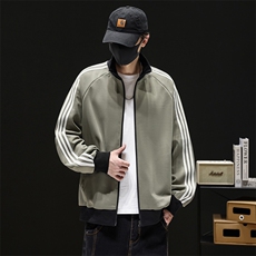 美式潮牌立领条纹夹克男2026春新款开衫宽松休闲上衣Q5567-P50，男装夹克，星座610（原A335）