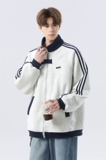 加绒加厚-高品质-拼接条纹设计感外套男cp122jr-特p55，女装短外套，电商B371