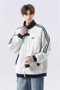 加绒加厚-高品质-拼接条纹设计感外套男 cp122jr-特p55图片
