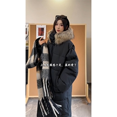 中长款棉服连帽毛领可拆保暖棉服外套男女DZ51215-TP105188，男装棉衣，电商A102