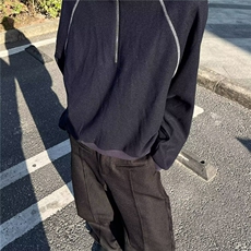 春秋新款肌理立领半拉链卫衣男高档潮流宽松百搭重磅休闲长袖上衣，男装卫衣，星座1210-1