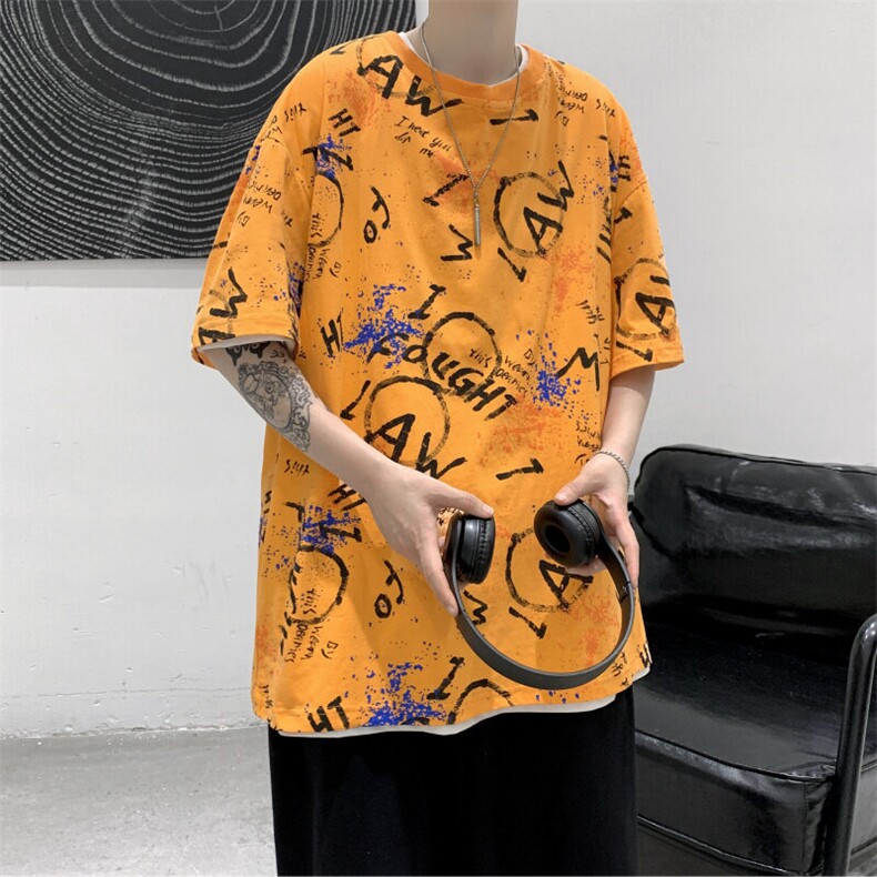 特P20控39高品质夏季新款复古纯棉印花圆领短袖T恤TC01,男装T恤,电商B370