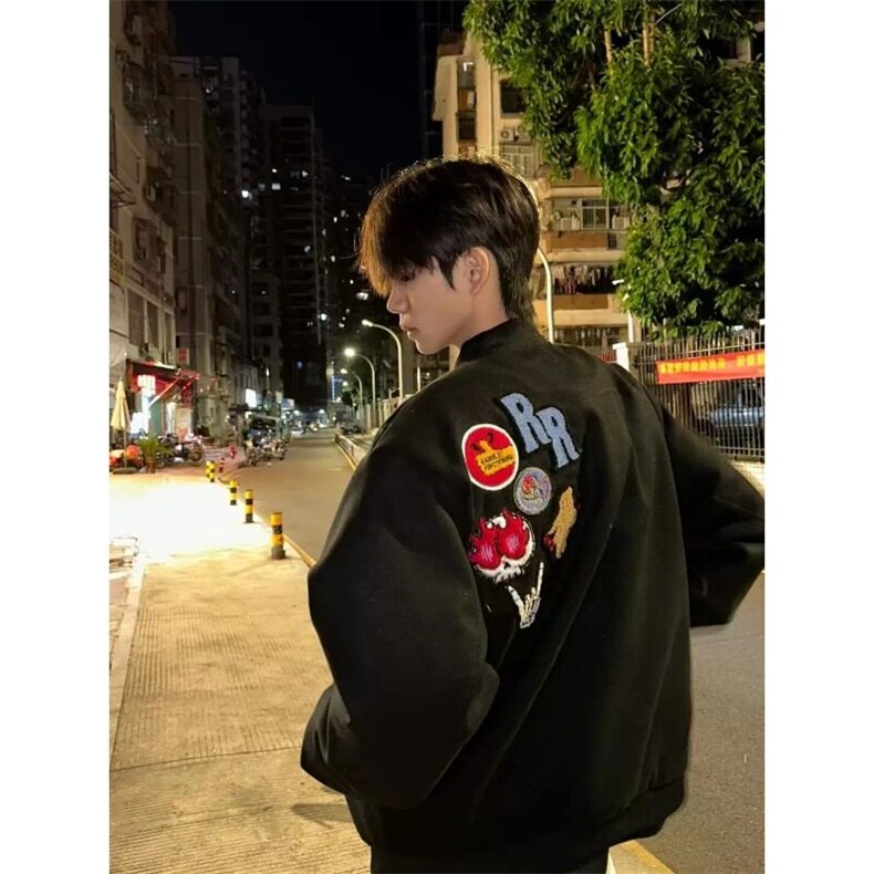 W9495-P68网图现货美式高街刺绣棒球服夹克外套百搭潮牌上衣,男装夹克,星座1608-2