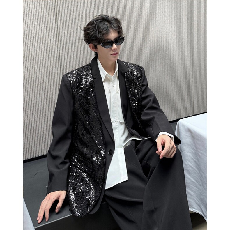 26春夏假两件男士亮片礼服西装外套xz181-p168,男装西服套装,电商B288