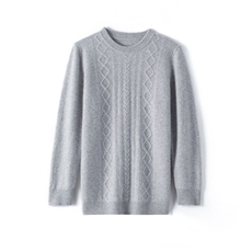 时尚男士圆领长袖花纹针织羊毛衫简约休闲百搭款舒适保暖，男装羊毛衫，雅邦羊绒