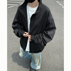抖音春秋飞行立领休闲纯色复古百搭外套美式教练夹克6188-P43图片