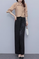 芷墨新款时尚复古俩件套套装中式盘扣上衣裤子套装改良日常汉服女，商品下架区，芷墨服饰