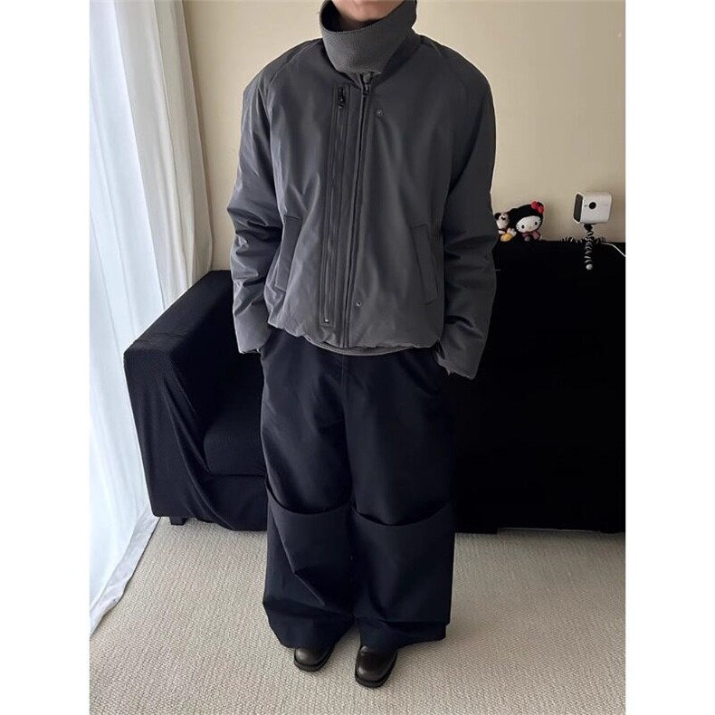 复古简约银灰尼龙夹克拉链棒球服飞行员外套JK2591特P68,男装夹克,星座908-1