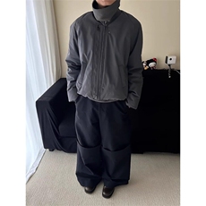 复古简约银灰尼龙夹克拉链棒球服飞行员外套JK2591特P68，男装夹克，星座908-1
