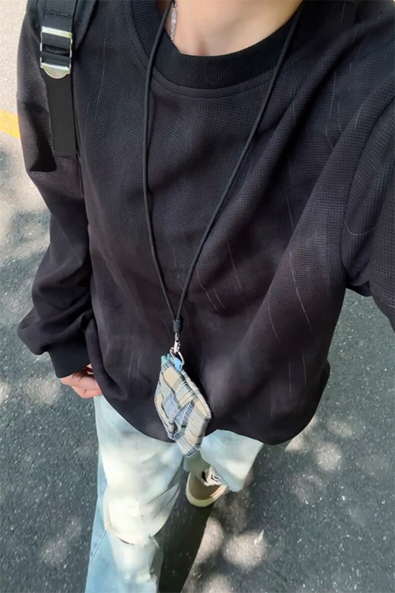 脏脏扎染长袖t恤男生春秋季中性风情侣潮牌宽松大码圆领休闲体恤,男装卫衣,电商A022
