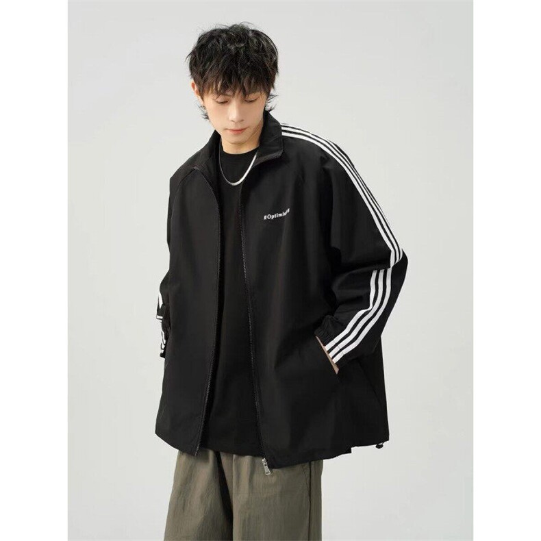 W9169-P60网图现货春季新款美式潮牌撞色立领夹克男外套运动服,男装夹克,星座1608-2