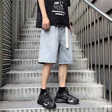 水洗牛仔短裤男夏潮牌炸街百搭外穿五分直筒休闲阔腿裤BM885P38，男装牛仔裤，星座1013-5