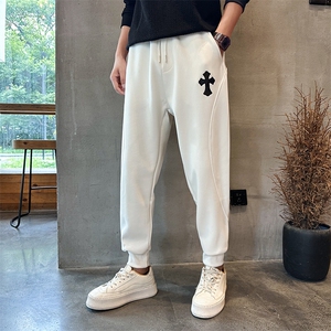 社会精神小伙裤子男秋潮牌ins运动束脚九分裤K8592-P45控78图片
