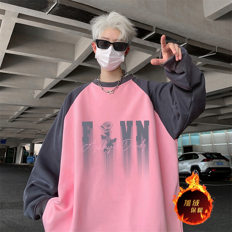 抖音得物高品质重磅二开全棉阔版支持退换360克插肩圆领卫衣0109,男装卫衣,电商A486
