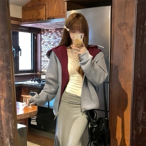 抖音得物高品质 秋冬美式高街重磅结构双层双面连帽卫衣外套XS107图片