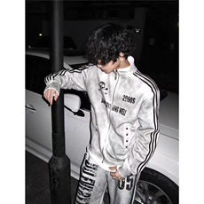 美式复古水洗喷脏做旧卫衣男女春秋季街头立领夹克外套视觉系上衣，男装夹克，星座506A