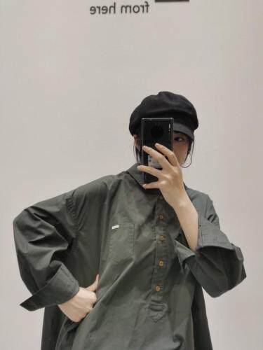 秋季中长款衬衣裙，其它，E·呀