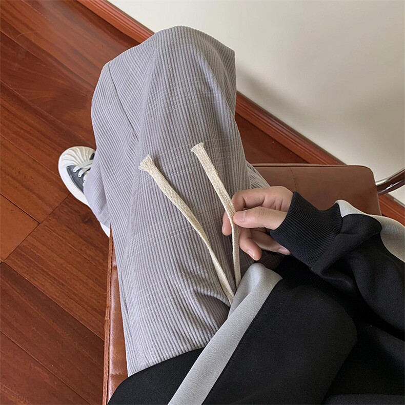 B221秋冬加绒格子灯芯绒休闲裤LK21163-常规P50控68加绒P60控78,男装休闲裤,电商B221