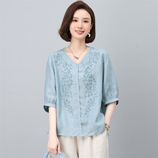 2025夏季纯苎麻简约气质宽松时尚休闲显瘦舒适上衣，女装衬衫，独衣靓
