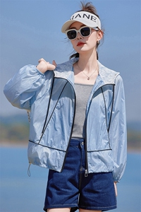 夏季冰丝防晒衣女拼色2026新款小个子防紫外线休闲开衫外套涂层型图片