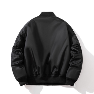 现货 2色秋冬带帽可拆卸针织立领飞行服外套棉服夹克图片