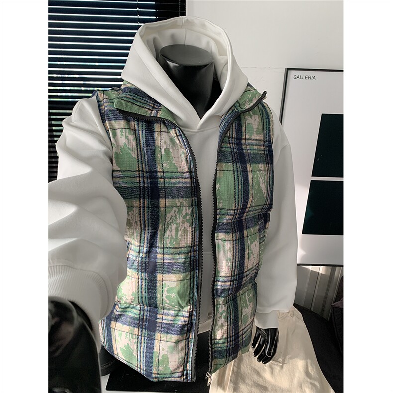 现货 加厚面料大码男士扎染背心马甲 MJ666/特P50 绿色图片
