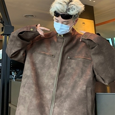 秋款复古做旧机车皮衣外套HY173P78，男装皮衣，星座1116-2