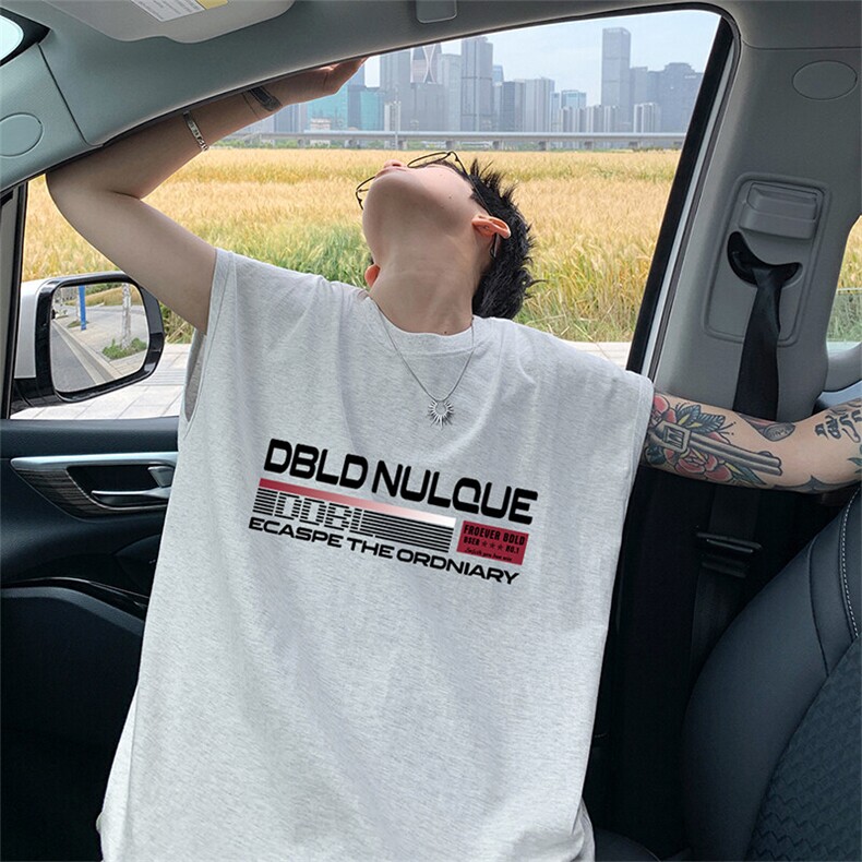 可48小时发货支持抖音得物来样二开240克重磅美式纯棉背心无袖t恤，男装背心/马甲，电商A486