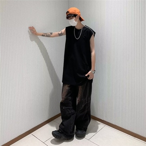 夏季简约潮流圆领男青春流行汗背心标准ins背心潮新款气质图片