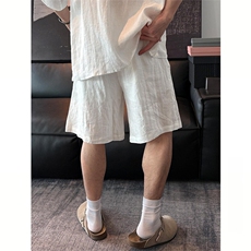 夏季老钱风天丝亚麻宽松休闲短裤DK038-P40，男装牛仔裤，星座1004-3