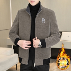 加绒加厚立领雪尼尔夹克型男商务休闲青年外套男D82-P145，男装夹克，星座310B-3