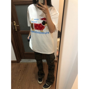 小狗刺绣纯棉短袖ZX0184-P35图片