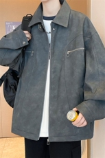 春秋季皮衣外套男女同款新款美式夹克XZ102B-1-JK2536P985，男装皮衣，星座102B-1