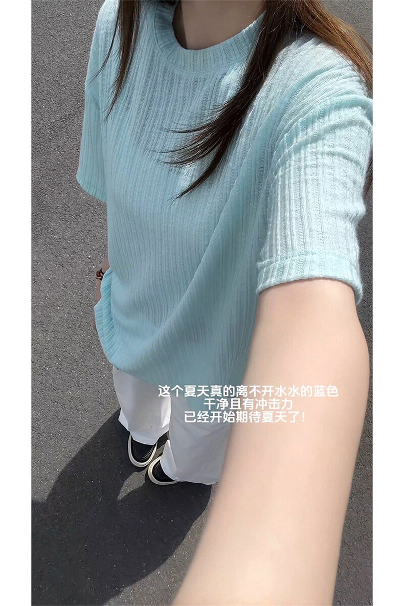 肌理感镂空针织短袖T恤男夏季美式潮牌宽松痞帅情侣防晒半袖体恤,男装T恤,电商A102