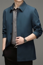 外套男春秋季宽松商务休闲男装上衣2023新款男士中年翻领免烫夹克，男装夹克，电商B212（原钱塘6029）