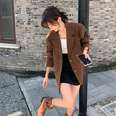 现货新款美拉德高级感灯芯绒休闲西装外套2952P155K228，女装西装，2C029