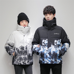 23秋冬新款雪山渐变羽绒服男女潮牌保暖外套 外贸 团服班服126P75图片