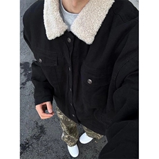 【有货】866CC-P75羊羔毛棉服外套男加绒加厚翻领牛仔夹克，男装夹克，星座1007（原301D）