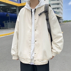 J6011P30外景港风2024秋季新款纯色休闲棒球领夹克外套宽松潮，男装卫衣，电商A026-1