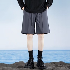 夏季新款纯色松紧腰运动五分裤男肥佬宽松直筒休闲五分裤男潮外贸，男装牛仔裤，星座1013