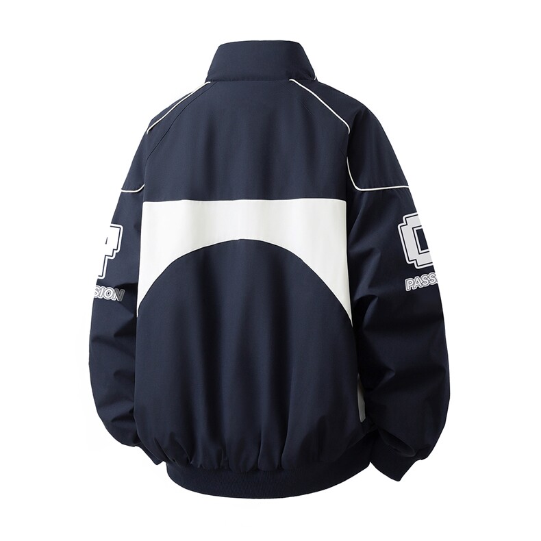 印花机车户外赛车M-5XL大码：涤纶棉衣男白底78179P128控178，男装棉衣，星座227-7