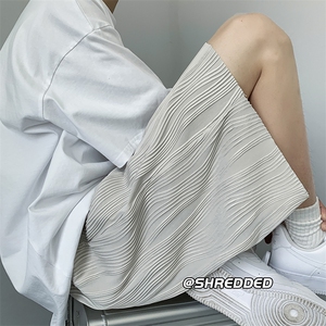 冰丝2024港风夏季男波浪条纹透气短裤五分裤K5003 B315 P35控48图片