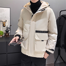 团购连帽中长款修身潮牌工装户外冲锋衣羽绒服外套男女款团体服，男装羽绒服，星座301D-5(原星座1415）