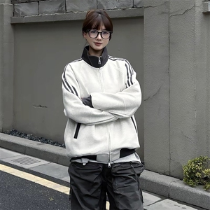 抖音得物高品质 美式高街重磅结构设计拼接织带立领卫衣外套 CM42图片