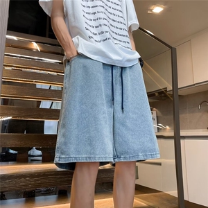 牛仔短裤男夏季薄款潮牌宽松男生中裤男士五分裤子 NM770图片