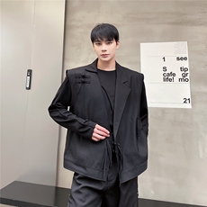 春季时尚新款西服领休闲风盘扣马甲外套百搭A345-231-P105，男装西服，电商A345