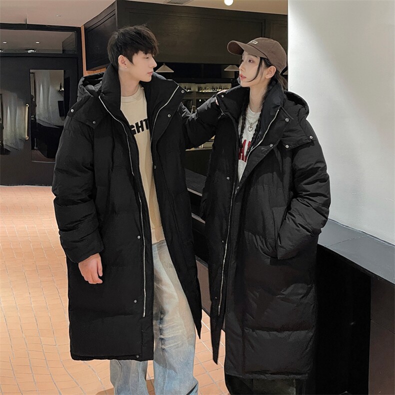 羽绒服男冬季港风连帽长款白鸭绒情侣外套YR926-P205（控价258,男装羽绒服,星座214-3
