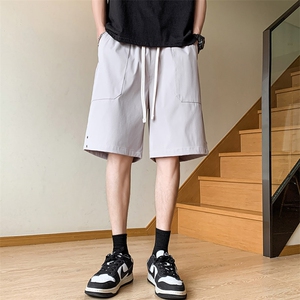 夏季新款冰丝垂感短裤港风休闲裤男免烫宽松凉感K23216-P35